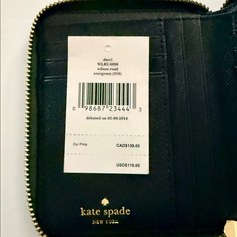 NWT Kate Spade Army Green Wallet - Picture 4 of 4
